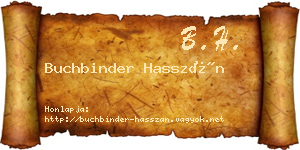 Buchbinder Hasszán névjegykártya
